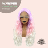 JBextension GLOW IN THE DARK 26 Inches Body Wave Rainbow Color Frontlace Glueless Wig WHISPER