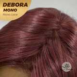 HOT OF SEASON - DEBORA MONO Monofilament Handmade Wig 6X5 Full Monofilament Hand Tied Top Wig 20 Inches Dark Red Mono Lace Wig With Anti-slip Silicone Strips Glueless Wig DEBORA MONO