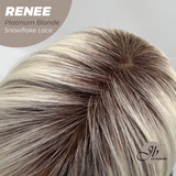 JBEXTENSION 21 Inches Platinum Blonde Pre-Cut T Part Snowflake Lace Frontlace Glueless Wig RENEE PLATINUM BLONDE【BENDY EAR TABS】
