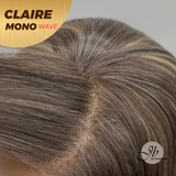 JBEXTENSION CLAIRE MONO WAVE Partial Monofilament Wig 22 Inches Brown With Highlight Partial Mono Lace Glueless Wig CLAIRE MONO-WAVE【BENDY EAR TABS】