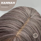 JBEXTENSION 20 Inches Smog Pink Pre-Cut Frontlace Glueless Wig with Bangs HANNAH SMOG PINK