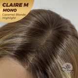 [PRE-ORDER] JBEXTENSION CLAIRE MONO CARAMEL BLONDE HIGHLIGHT Partial Monofilament Wig 22 Inches Caramel Blonde Highlight Partial Mono Lace Glueless Wig Claire Mono Caramel Blonde Highlight