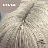 JBEXTENSION 24 Inches White Straight Wig With Bangs PERLA