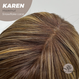 JBEXTENSION 18 Inches Hazelnut Pre-Cut T Part Snowflake Lace Frontlace Glueless Wig KAREN HAZELNUT【BENDY EAR TABS】