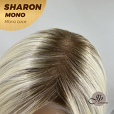 [PRE-ORDER] JBEXTENSION SHARON MONO Full Monofilament Wig 20 Inches Platinum Blonde With Dark Root Wave Mono Lace Wig With Anti-slip Silicone Strips Glueless Wig SHARON MONO