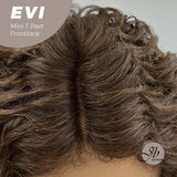 Nichole's Selection -15 Inches Deep Curly Brown Side Part Mini T Part Frontlace Glueless Wig EVI