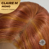 HOT OF SEASON -  CLAIRE MONO VIBRANT COPPER Partial Monofilament Wig 22 Inches Vibrant Copper Partial Mono Lace Glueless Wig Claire Mono Vibrant Copper