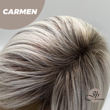 JBEXTENSION 13 Inches Short Silver Women Fashion Wig With Bangs CARMEN【PLUS PERMATEASE】【BENDY EAR TABS】