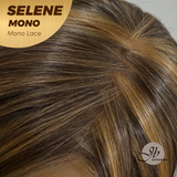 HOT OF SEASON -  SELENE MONO Monofilament Handmade Wig 6X5 Full Monofilament Hand Tied Top Wig 25 Inches Caramel Mono Lace Wig With Anti-slip Silicone Strips Glueless Wig SELENE MONO