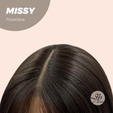 JBEXTENSION 24 Inches Curly Tea Black Darkest Brown Pre-Cut Frontlace Wig MISSY
