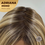 JBEXTENSION ADRIANA MONO Full Monofilament Handmade Full Lace Full Hand Tied Wig 14 Inches Blonde With Dark Root Wave Mono Lace Handmade Futura Fiber Wig With Anti-slip Silicone Strips Glueless Wig Adriana Mono