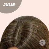 JBEXTENSION 24 pulgadas Balayage Color melocotón onda del cuerpo con peluca de raíz oscura JULIE