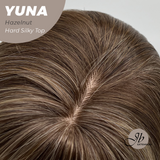 JBEXTENSION 12 Inches Scalpiana Hazelnut 3.5X4 Hard Silky Top Natural Scalp Effect Women Wig With Bangs YUNA HAZELNUT