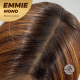 JBEXTENSION EMMIE MONO Monofilament Handmade Wig 6X5 Full Monofilament Hand Tied Top Wig 26 Inches Auburn Curly Mono Lace Wig With Anti-slip Silicone Strips Glueless Wig EMMIE MONO