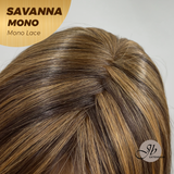 [PRE-ORDER] JBEXTENSION SAVANNA MONO Full Monofilament Wig 16 Inches Brown With Highlight Wave Mono Lace Wig With Anti-slip Silicone Strips Glueless Wig SAVANNA MONO