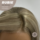 JBEXTENSION 30 Inches Mix Blonde With Highlight Long Straight Fiber X, Tangle Less Pre-Cut Free Part Frontlae Glueless Wig RUBIE MIX BLONDE