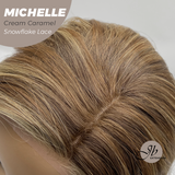 JBEXTENSION 10 Inches Cream Caramel Pre-Cut Side Part Snowflake Lace Frontlace Glueless Wig MICHELLE CREAM CARAMEL【BENDY EAR TABS】