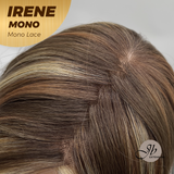 JBEXTENSION IRENE MONO Monofilament Handmade Wig 6X5 Full Monofilament Hand Tied Top Wig 19 Inches Hazelnut Curly Mono Lace Wig With Anti-slip Silicone Strips Glueless Wig IRENE MONO【BENDY EAR TABS】