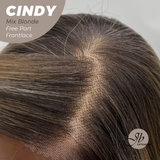 JBEXTENSION 20 Inches Mix Blonde Curly Pre-Cut 9X6 U Lace Free Part Frontlace Glueless Wig CINDY MIX BLONDE