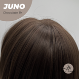 JBEXTENSION 10 Inches Short Chocolate Brown Wig with Bangs JUNO