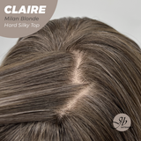 JBEXTENSION 22 Inches Scalpiana Milan Blonde 3.5X4 Hard Silky Top Natural Scalp Effect Women Wig with Bangs CLAIRE SILKY TOP - MILAN BLONDE