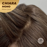 JBEXTENSION CHIARA MONO Full Monofilament Wig 18 Inches Brown With Highlight Wave Full Mono Lace Glueless Wig CHIARA MONO