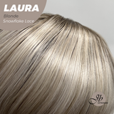 JBEXTENSION 14 Inches Blonde Pre-Cut Side Part Snowflake Lace Frontlace Glueless Wig LAURA SNOWFLAKE【BENDY EAR TABS】