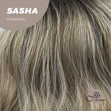 JBEXTENSION 12 Inches Body Wave Mix Blonde Balayage Hair Without Bangs Frontlace Glueless Wig SASHA LACE