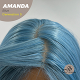 JBEXTENSION GENERATION FIVE 28 Inches Blue Long Wave Wig AMANDA G5 BLUE