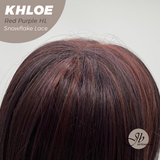 JBEXTENSION 12 Inches Bob Cut Red Purple Highlight Pre-Cut Snowflake Lace Frontlace Glueless Wig KHLOE RED PURPLE HIGHLIGHT【PERMATEASE】【BENDY EAR TABS】
