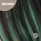 JBEXTENSION 14 Inches Ombre Green Wig With Bangs SELMA