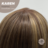 JBEXTENSION 18 Inches Hazelnut Pre-Cut T Part Snowflake Lace Frontlace Glueless Wig KAREN HAZELNUT【BENDY EAR TABS】