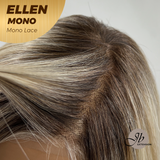 JBEXTENSION ELLEN MONO Full Monofilament Handmade Full Lace Full Hand Tied Wig 12 Inches Blonde Mono Lace Handmade Futura Fiber Wig Glueless Wig ELLEN MONO