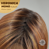 JBEXTENSION VERONICA MONO Full Monofilament Wig 12 Inches Auburn Wave Mono Lace Wig With Anti-slip Silicone Strips Glueless Wig VERONICA MONO AUBURN