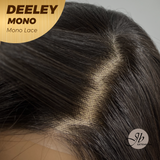 JBEXTENSION DEELEY MONO Full Monofilament Handmade Full Lace Full Hand Tied Wig 20 Inches Black Mono Lace Handmade Futura Fiber Wig Glueless Wig DEELEY MONO