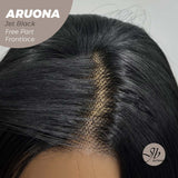 JBEXTENSION 28 Inches Jet Black Straight 13X3.5 Free Part Pre-Cut Frontlace Glueless Wig ARUONA JET BLACK