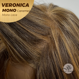 JBEXTENSION VERONICA MONO Full Monofilament Wig 12 Inches Caramel Wave Mono Lace Wig With Anti-slip Silicone Strips Glueless Wig VERONICA MONO CARAMEL