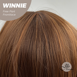 JBEXTENSION 26 Inches Copper Curly Fiber X, Tangle Less Pre-Cut Free Part Frontlae Glueless Wig WINNIE