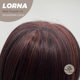 JBEXTENSION 18 Inches Red Purple Highlight Curly Pre-Cut Snowflake Lace Frontlace Glueless Wig LORNA SNOWFLAKE RED PURPLE HIGHLIGHT【PLUS PERMATEASE】【BENDY EAR TABS】