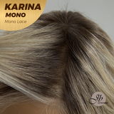 JBEXTENSION KARINA MONO Full Monofilament Handmade Full Lace Full Hand Tied Wig 14 Inches Blonde Mono Lace Handmade Futura Fiber Wig Glueless Wig KARINA MONO