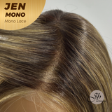 [PRE-ORDER] HOT OF SEASON -JBEXTENSION JEN MONO Monofilament Handmade Wig 6X5 Full Monofilament Hand Tied Top Wig 18 Inches Hazelnut Blonde Highlight Mono Lace Wig With Anti-slip Silicone Strips Glueless Wig JEN MONO