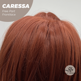 JBEXTENSION 22 Inches Copper Curly Wave 13X6 Pre-Cut Free Part Frontlae Glueless Wig CARESSA