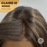 [PRE-ORDER] JBEXTENSION CLAIRE MONO Partial Monofilament Wig 22 Inches Brown With Highlight Partial Mono Lace Glueless Wig Claire Mono