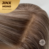 JBEXTENSION JINX MONO Monofilament Handmade Wig 6X5 Full Monofilament Hand Tied Top Wig 12 Inches Blonde Mono Lace Wig With Anti-slip Silicone Strips Glueless Wig JINX MONO【BENDY EAR TABS】