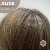 JBEXTENSION 12 Inches Shatush Mix Blonde Pre-Cut Side Part Snowflake Lace Frontlace Glueless Wig ALICE SHATUSH MIX BLONDE