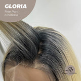 JBEXTENSION 30 Inches Blonde With Dark Root Extra Long Straight Lace Front Wig.Pre Plucked 6*14 HD Transparent Lace Frontal Wig GLORIA