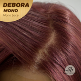 HOT OF SEASON - DEBORA MONO Monofilament Handmade Wig 6X5 Full Monofilament Hand Tied Top Wig 20 Inches Dark Red Mono Lace Wig With Anti-slip Silicone Strips Glueless Wig DEBORA MONO