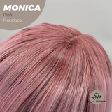 JBEXTENSION 26 Inches Curly Pink Pre-Cut Frontlace Glueless Wig MONICA PINK