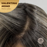 JBEXTENSION VALENTINA MONO Full Monofilament Wig 12 Inches Ombre Brown Full Mono Lace Wig VALENTINA MONO
