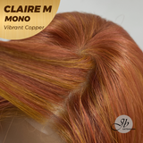 HOT OF SEASON -  CLAIRE MONO VIBRANT COPPER Partial Monofilament Wig 22 Inches Vibrant Copper Partial Mono Lace Glueless Wig Claire Mono Vibrant Copper